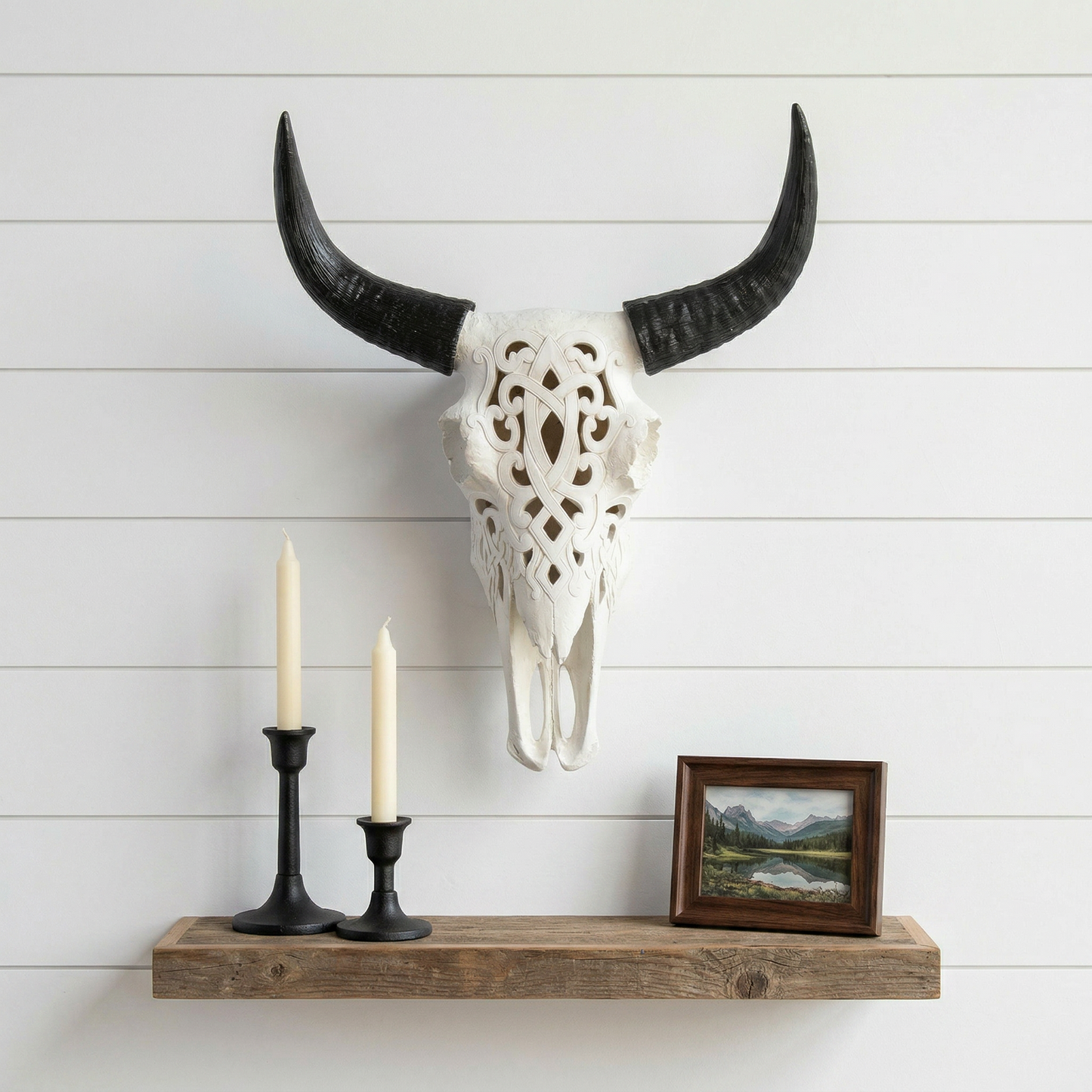 Faux Carved Cow Skull