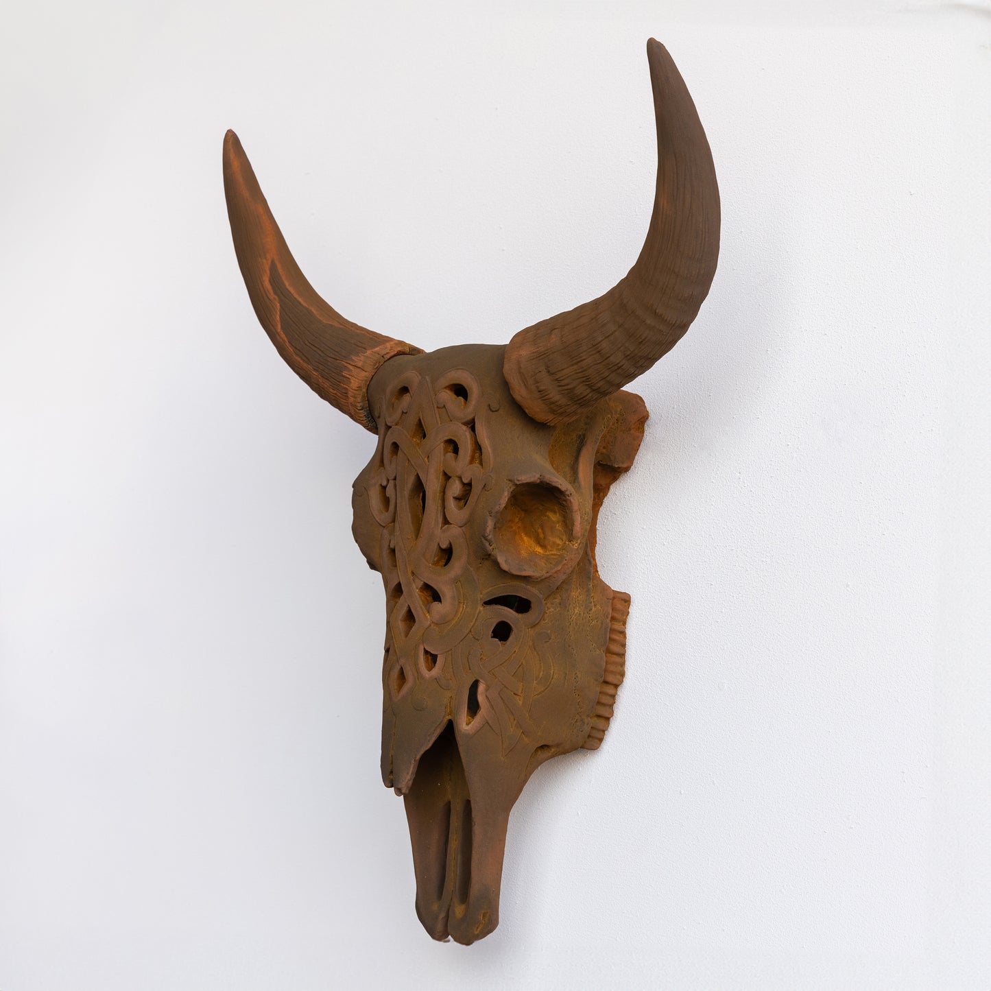 Faux Carved Cow Skull