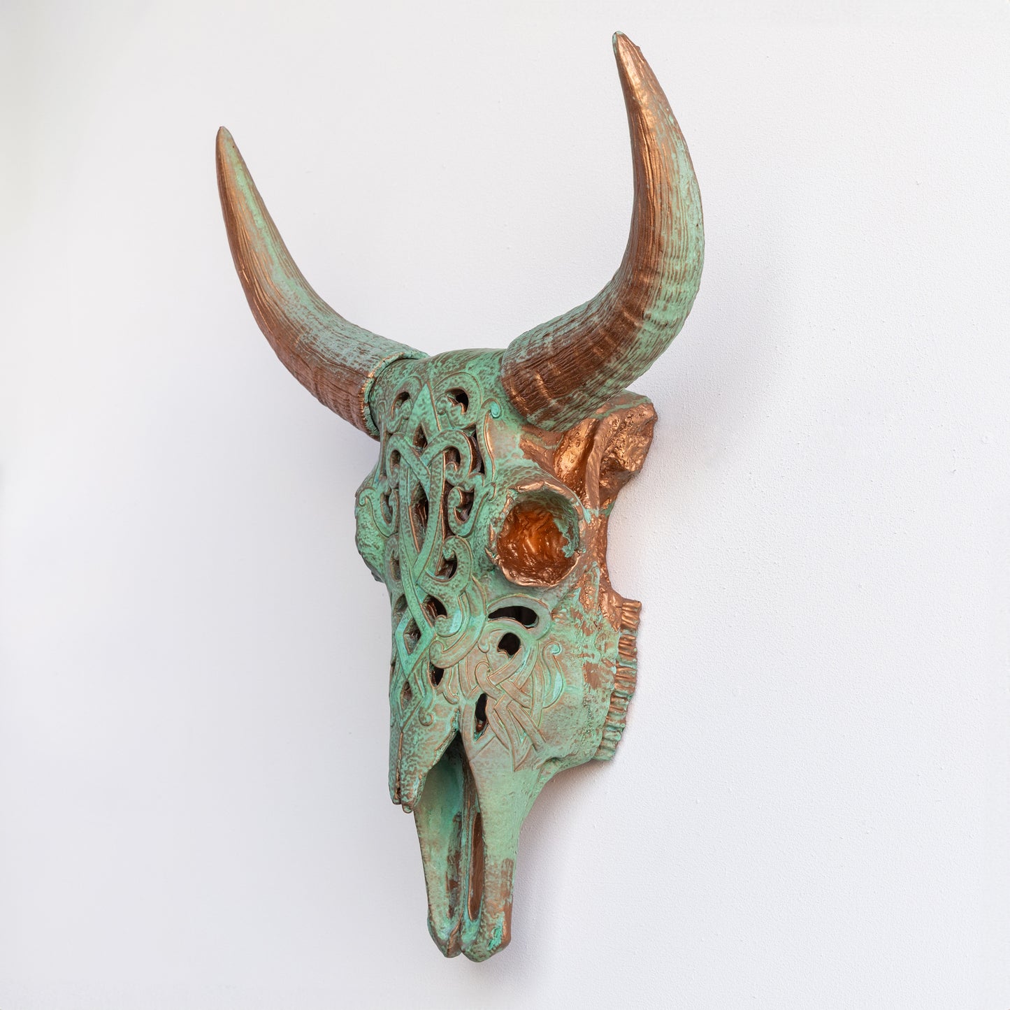 Faux Carved Cow Skull