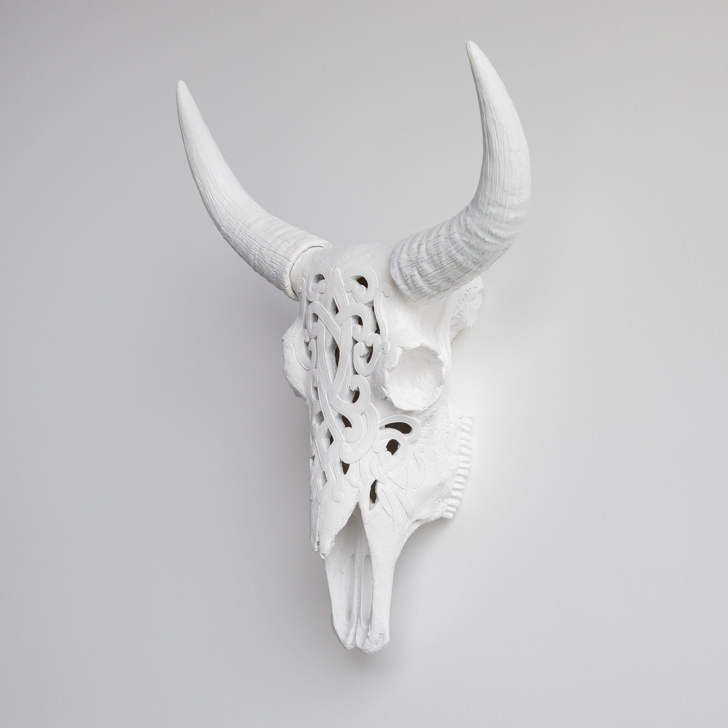 Faux Carved Cow Skull // White