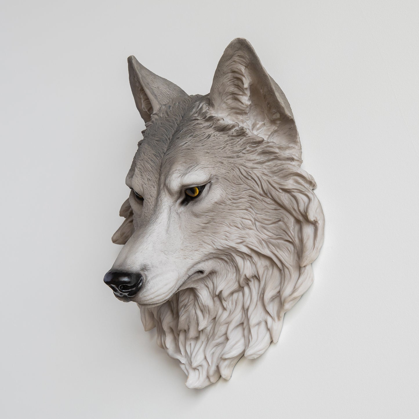 Faux Wolf Head Wall Mount // Gray Realistic