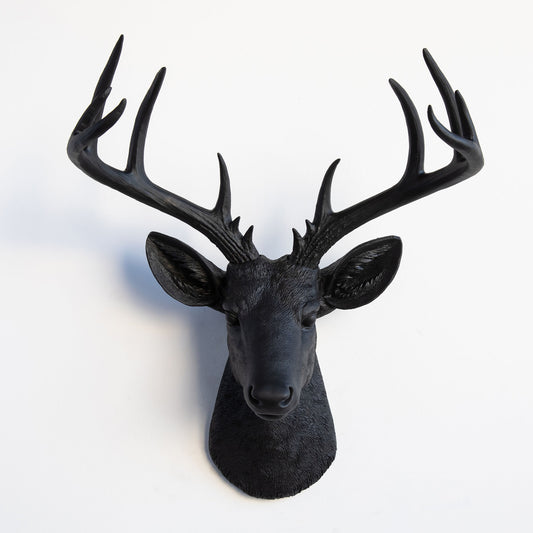 Faux Stag Deer Head Wall Mount // Black
