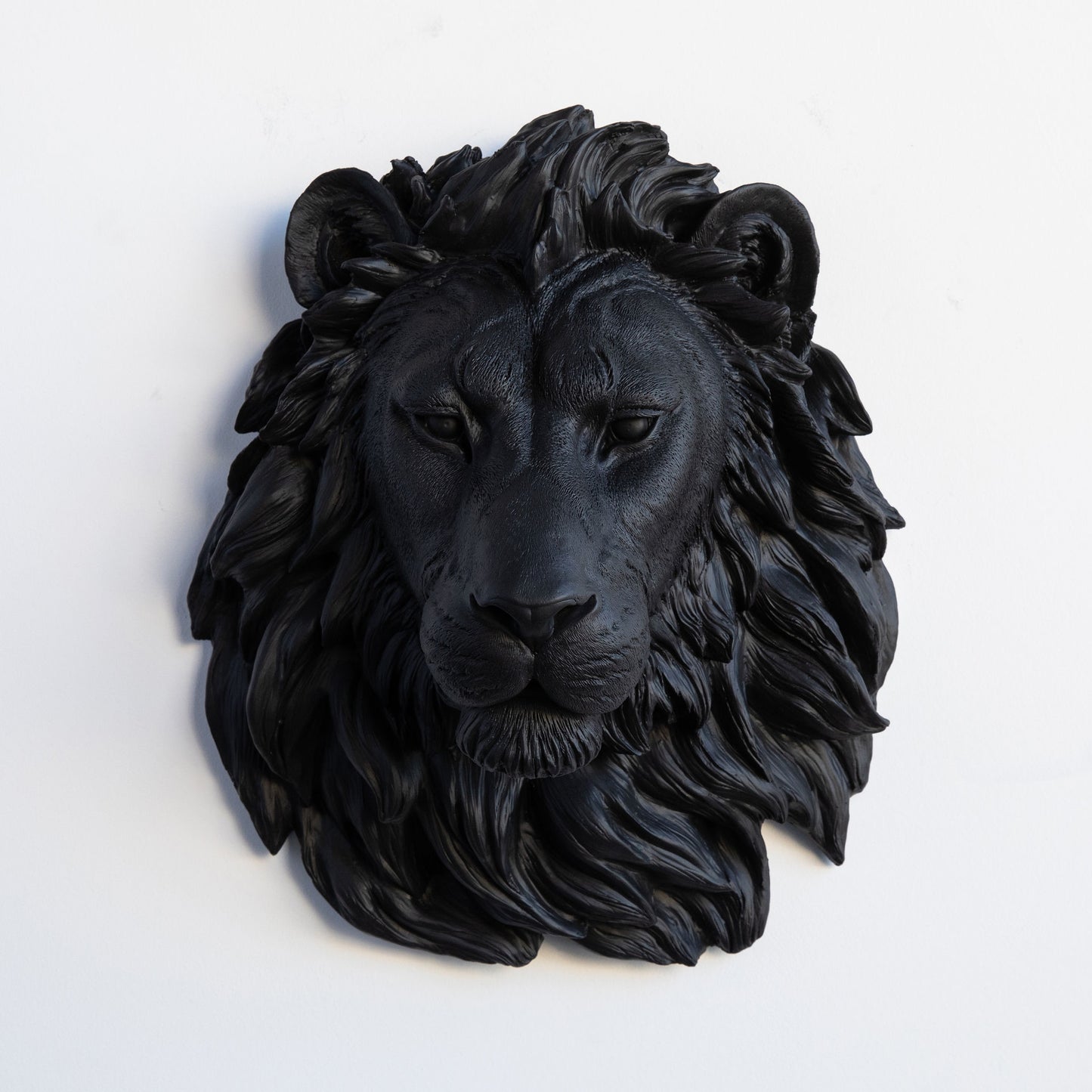 Faux Lion Head Wall Mount // Black