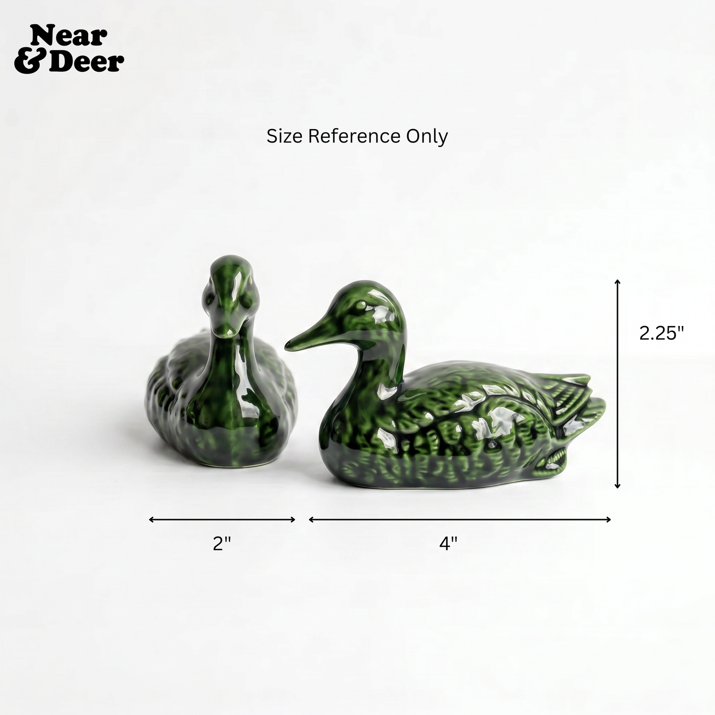 Hand-Glazed Ceramic Duck Set