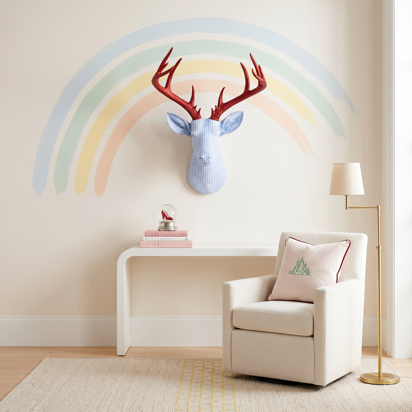 Fabric-Wrapped Deer Head - Plaid and Tartan Patterns