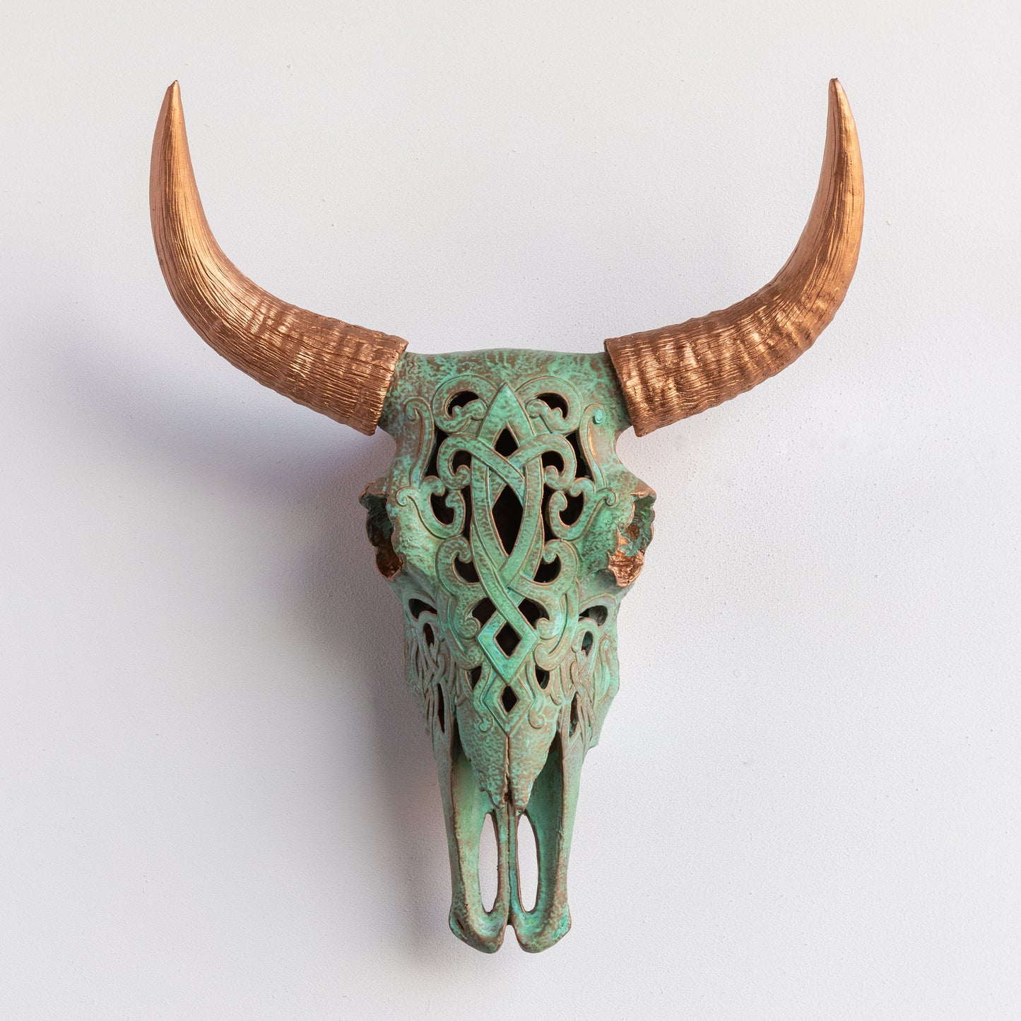 Faux Carved Cow Skull