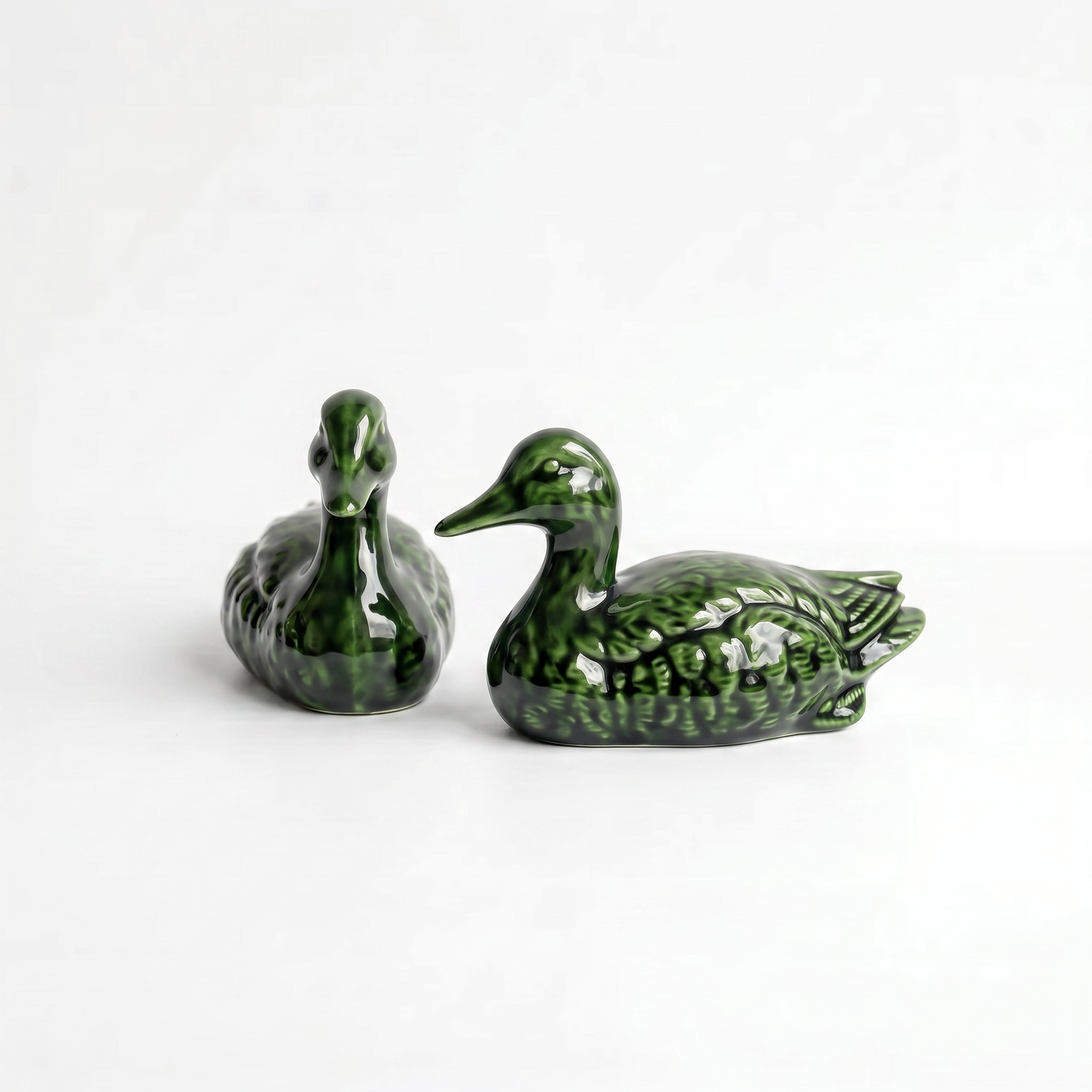 Hand-Glazed Ceramic Duck Set