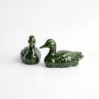 Hand-Glazed Ceramic Duck Set