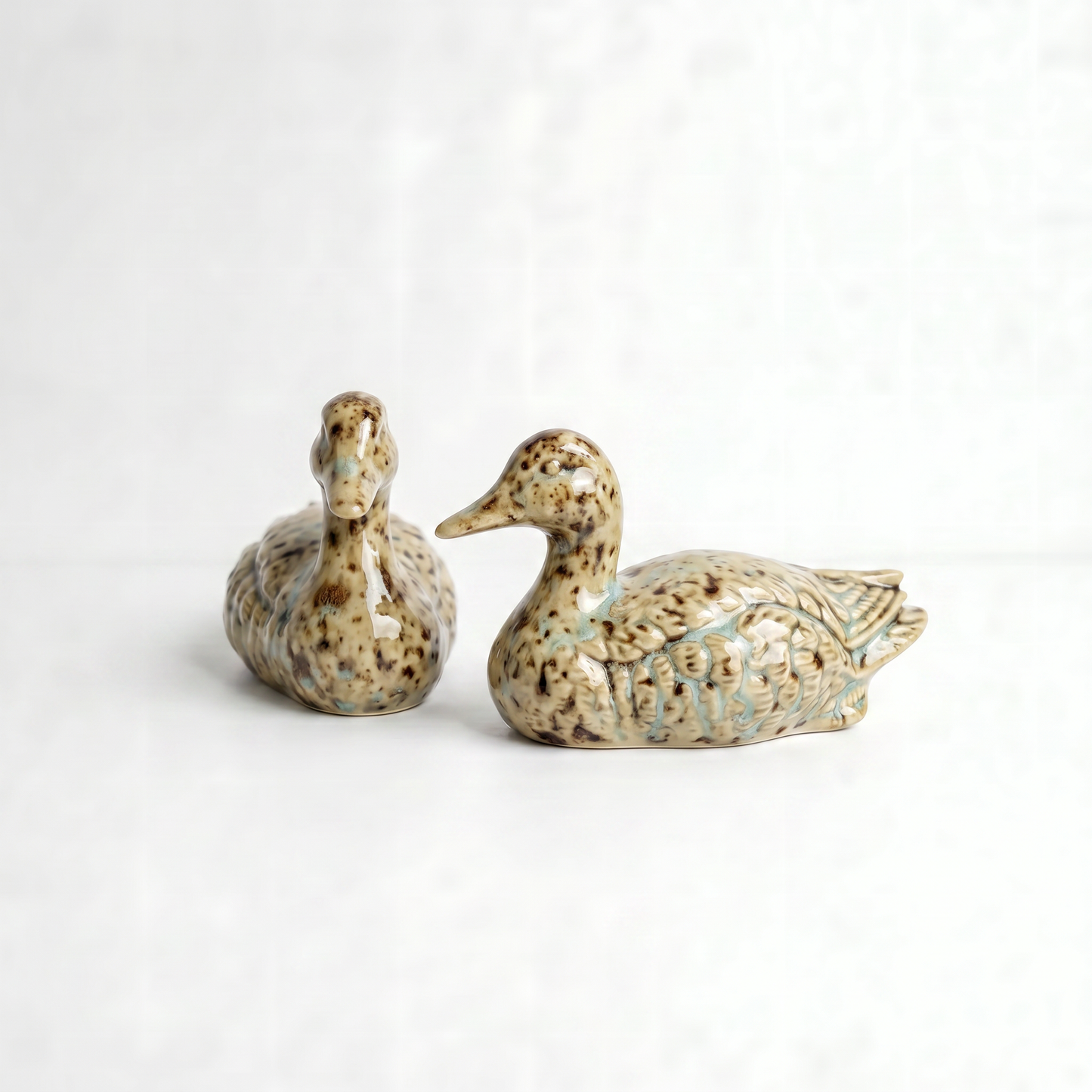 Hand-Glazed Ceramic Duck Set