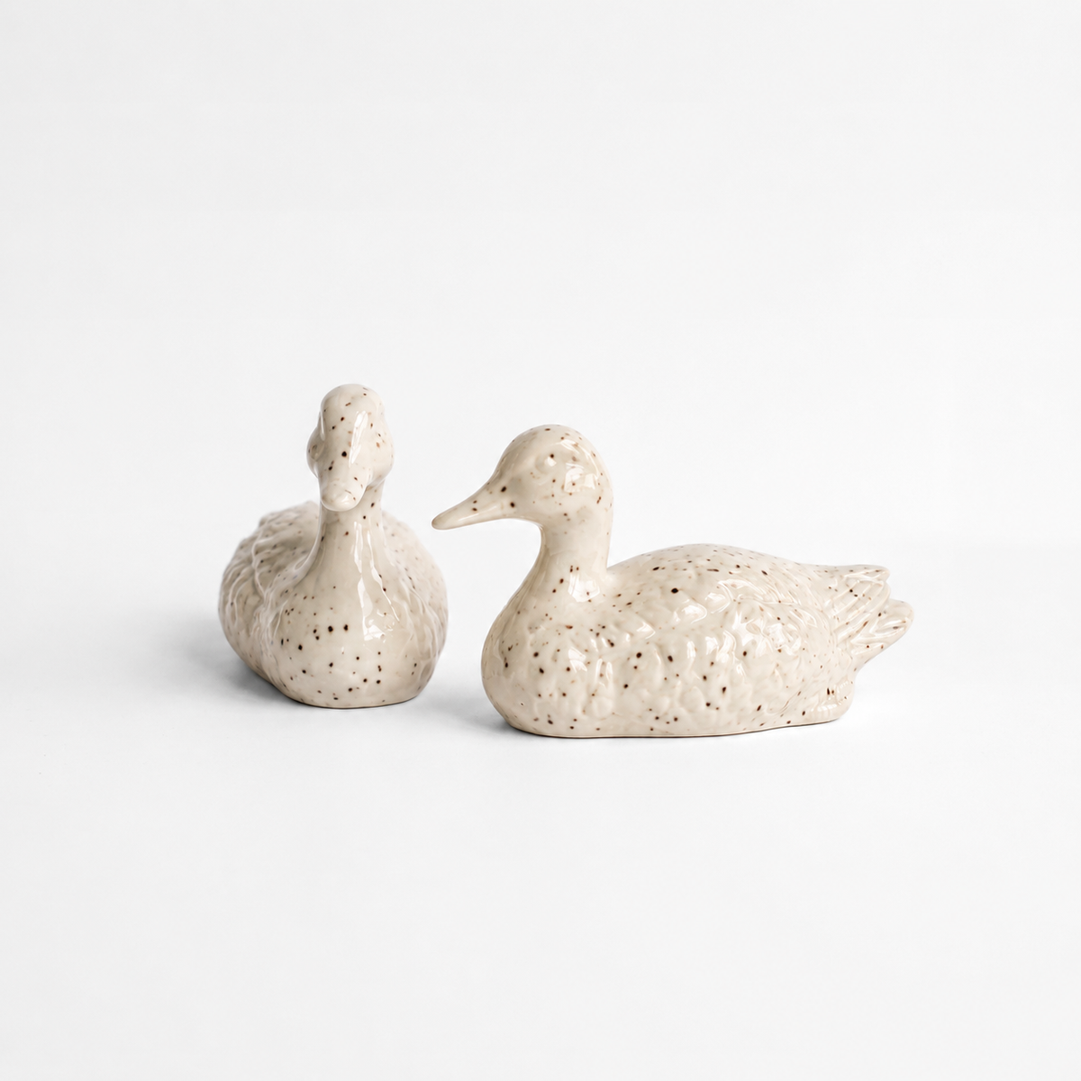 Hand-Glazed Ceramic Duck Set