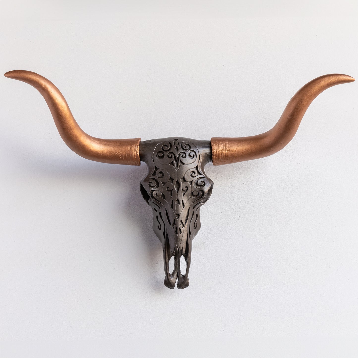 Faux Carved Texas Longhorn Skull
