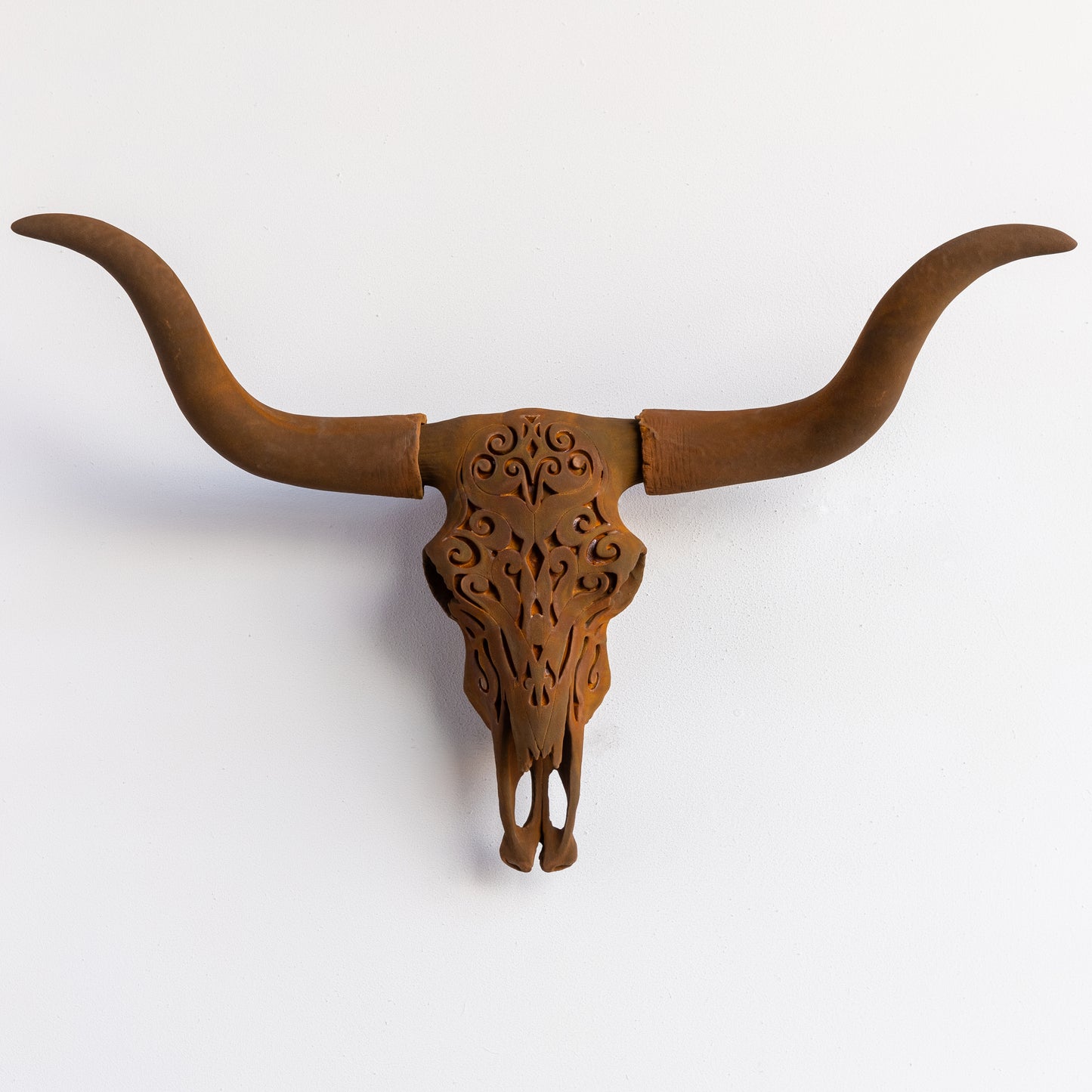 Faux Carved Texas Longhorn Skull