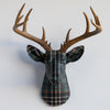 Fabric-Wrapped Deer Head - Plaid and Tartan Patterns