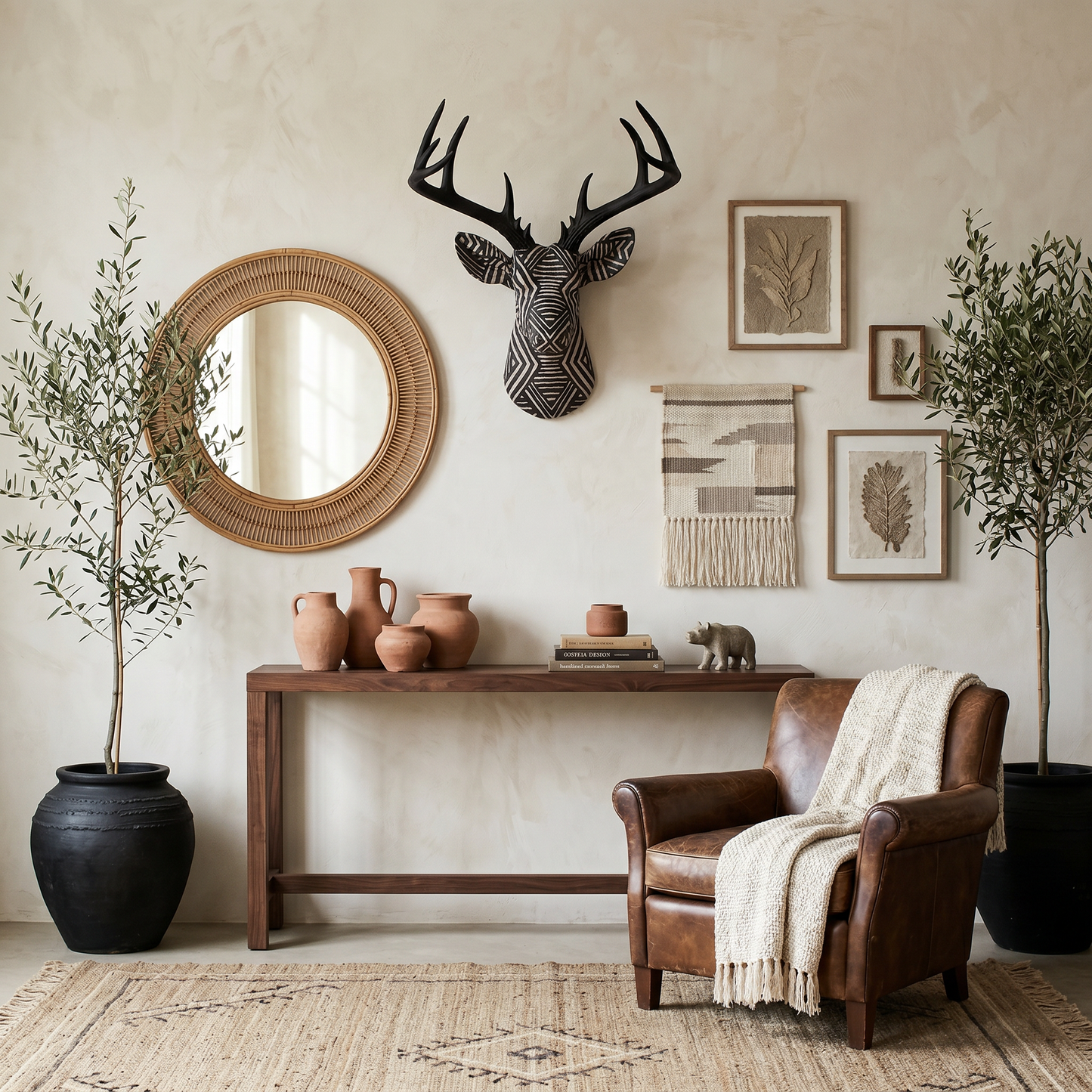 Fabric-Wrapped Deer Head - Modern and Novelty Patterns