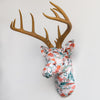 Fabric-Wrapped Deer Head - Woodland and Nature Patterns