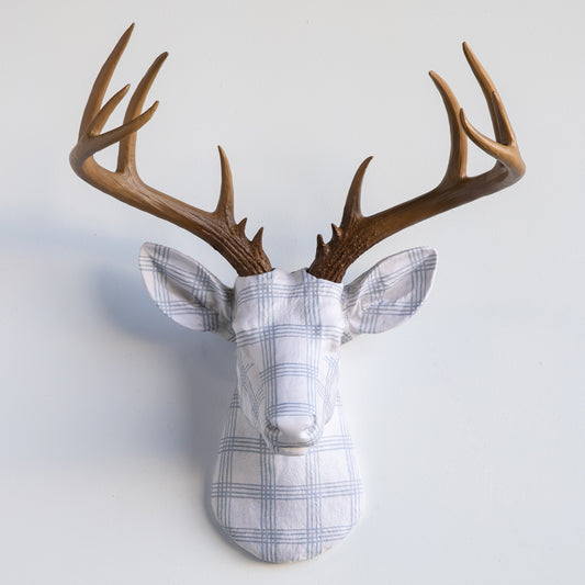 Fabric Deer Head - Windowpane Fabric Deer Head