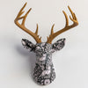 Fabric-Wrapped Deer Head - Woodland and Nature Patterns