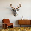 Fabric-Wrapped Deer Head - Floral Patterns