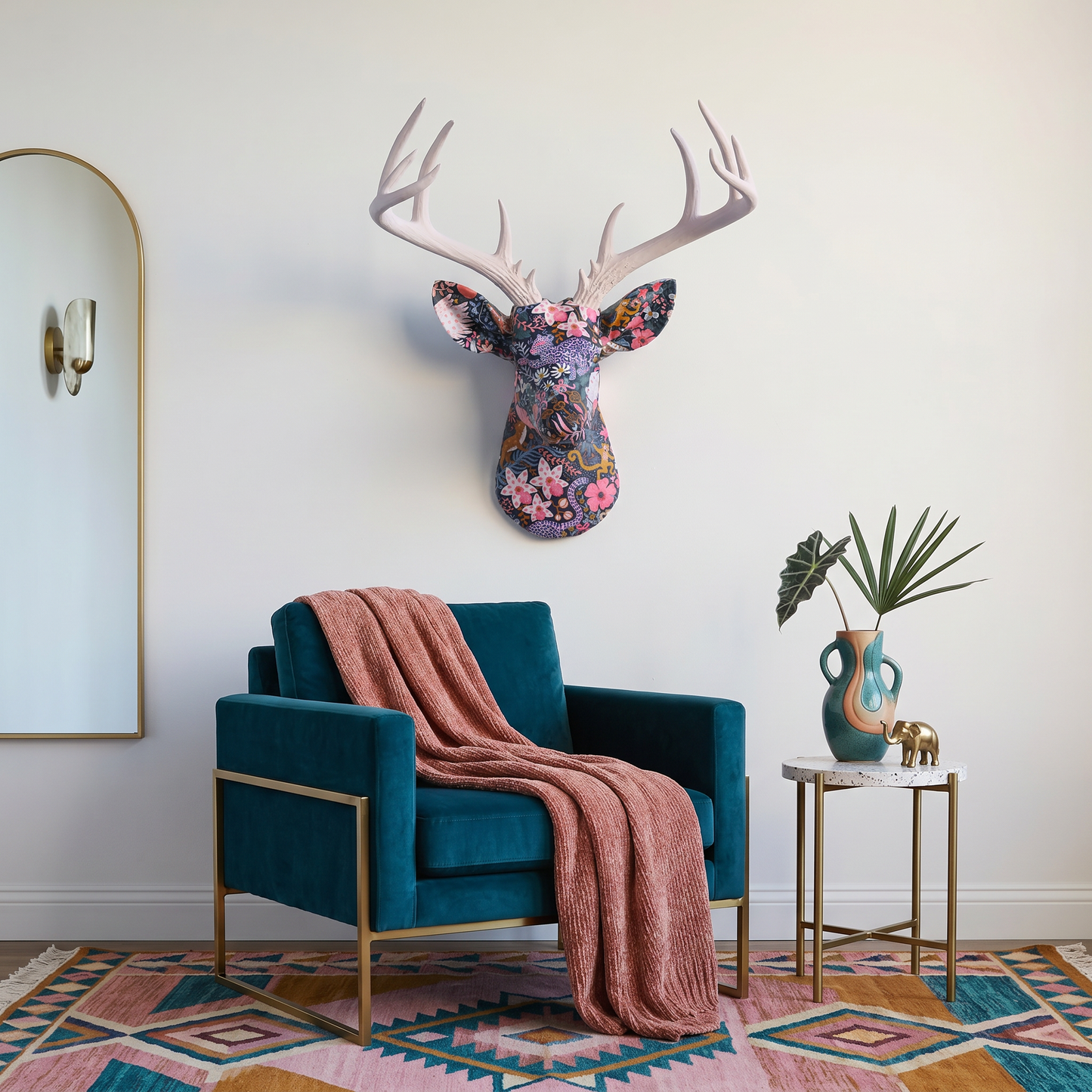 Fabric-Wrapped Deer Head - Modern and Novelty Patterns
