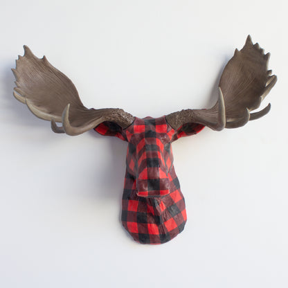 Custom Fabric Moose Head - Choose your Own Fabric and Antler Color