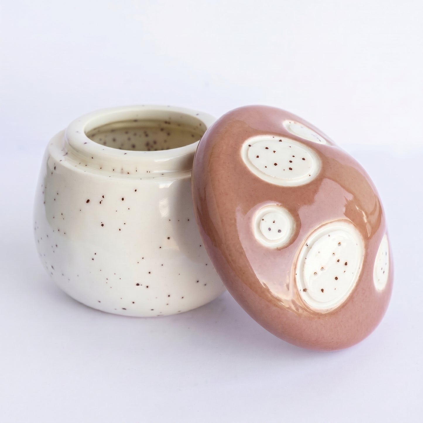 Mini Ceramic Mushroom Jar