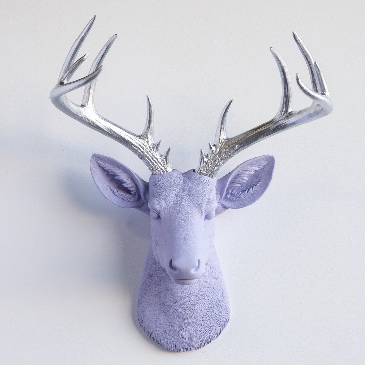 Faux Stag Deer Head Wall Mount // Lavender and Silver