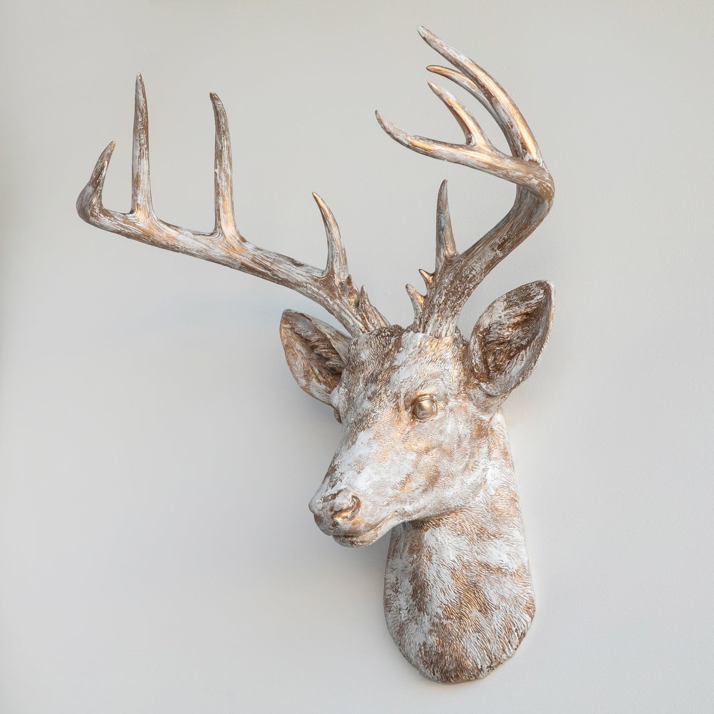 Faux Deer Head Wall Mount // Gold Shabby Chic