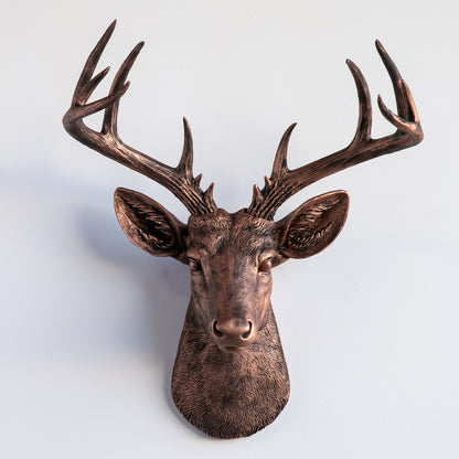 Faux Deer Head Wall Mount // Copper Penny