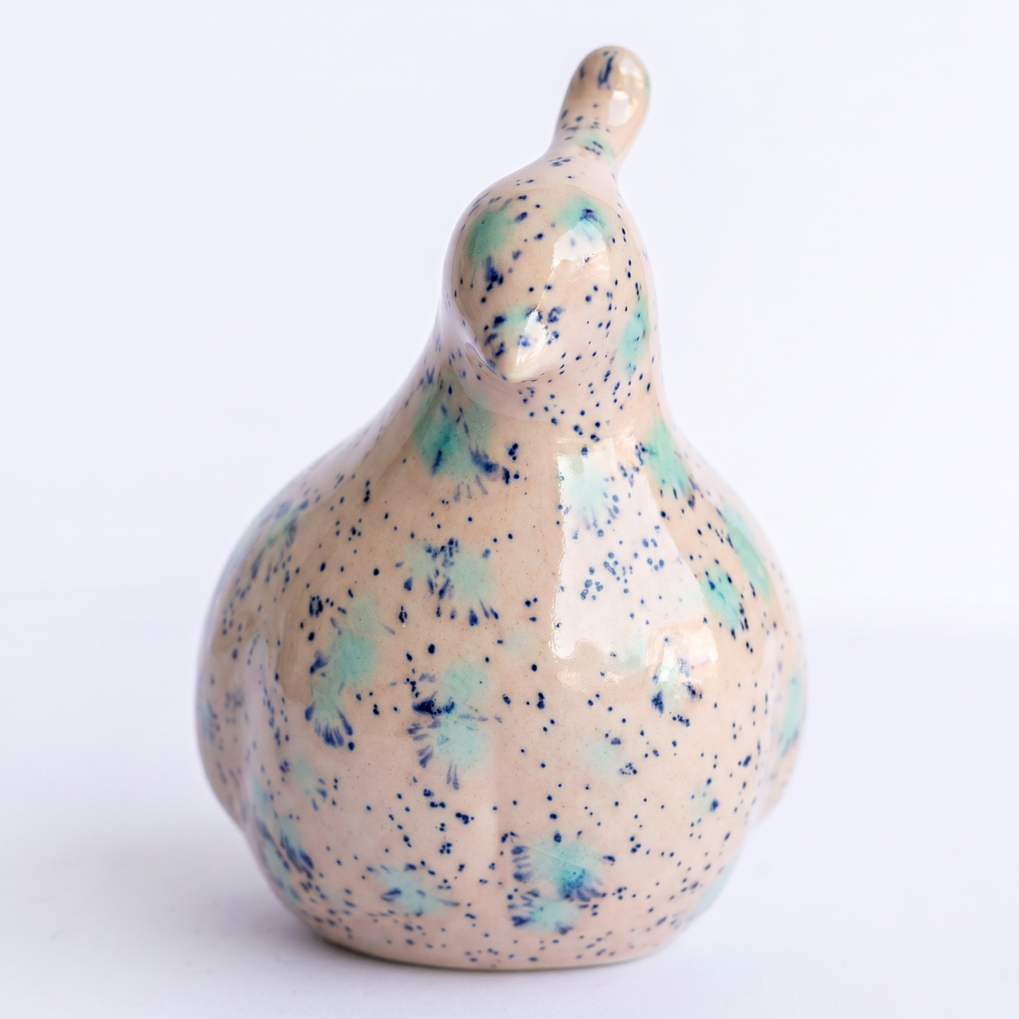 Hand-Glazed Quail Figurine