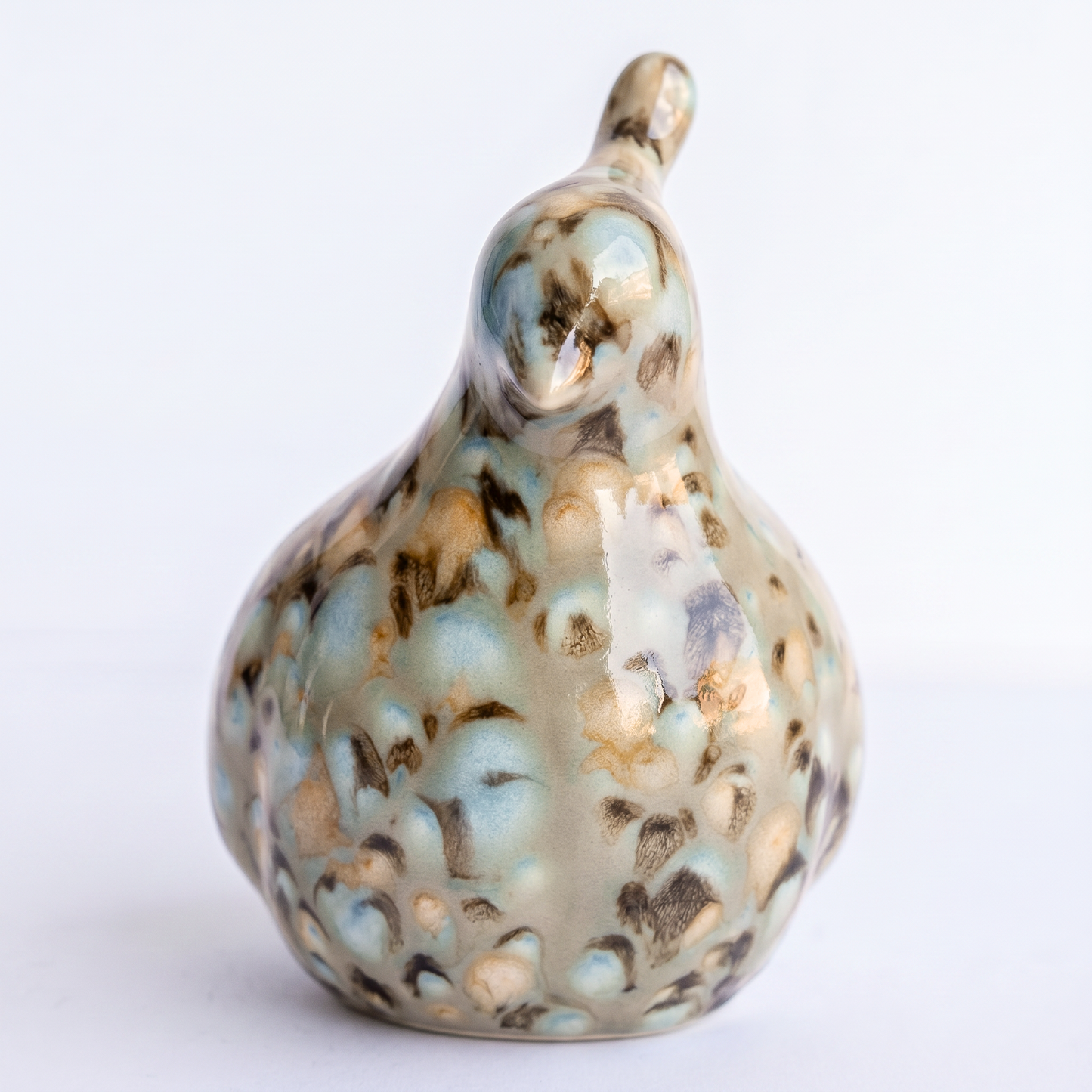 Hand-Glazed Quail Figurine