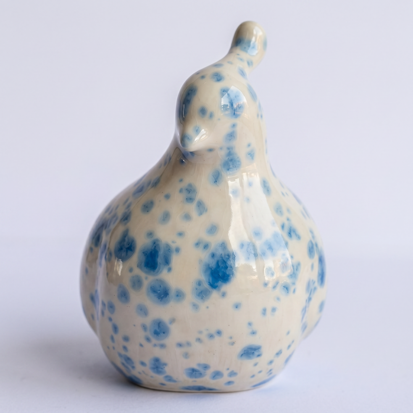 Hand-Glazed Quail Figurine