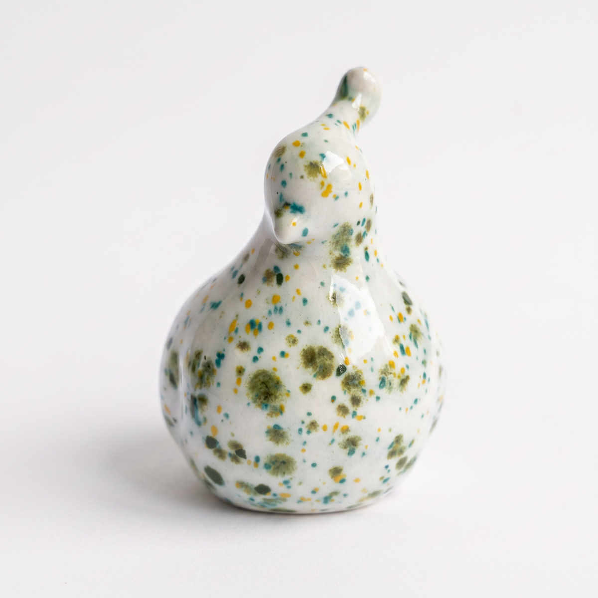 Hand-Glazed Quail Figurine