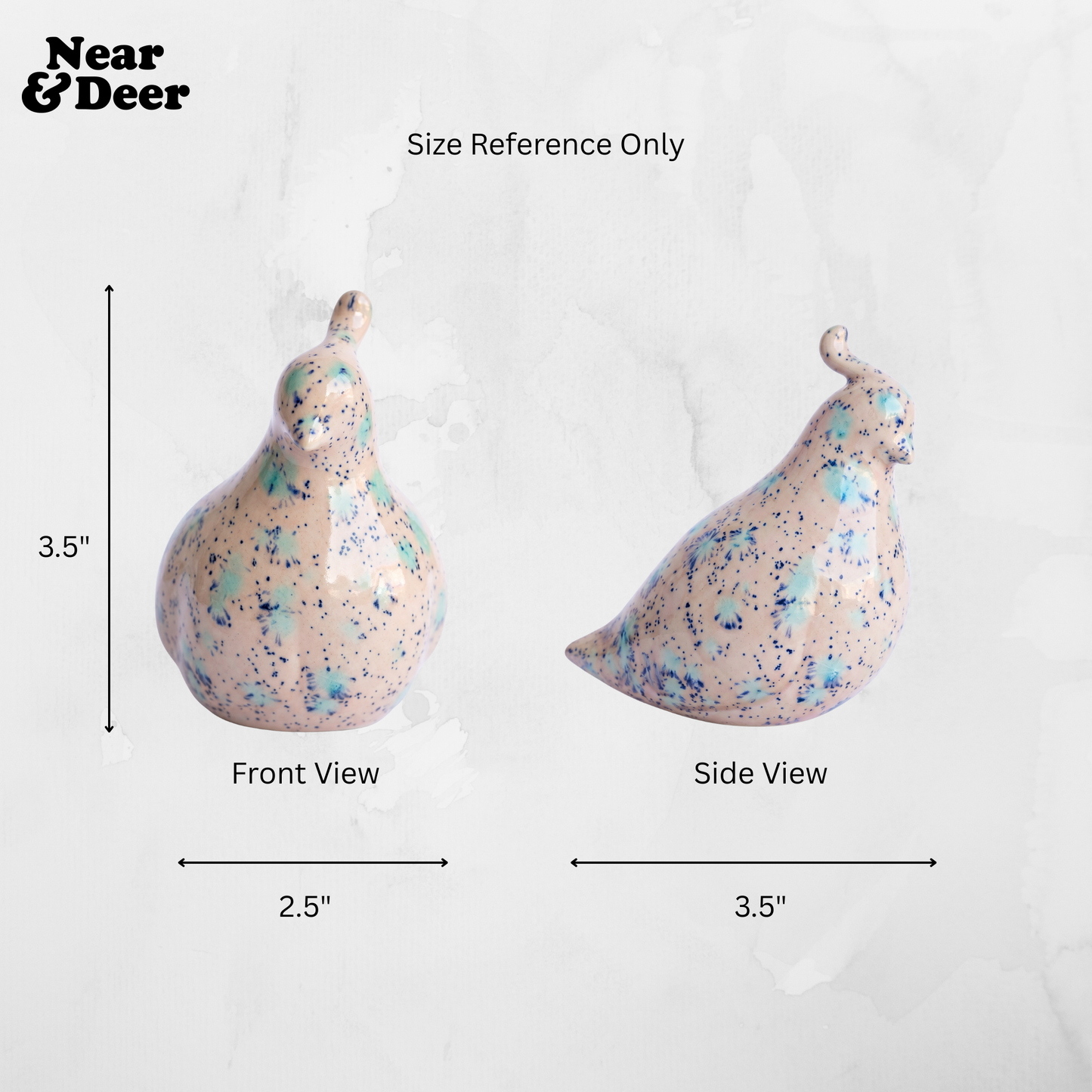 Hand-Glazed Quail Figurine