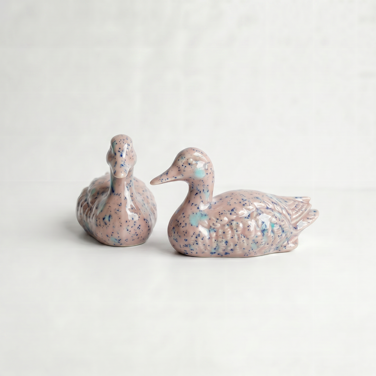 Hand-Glazed Ceramic Duck Set