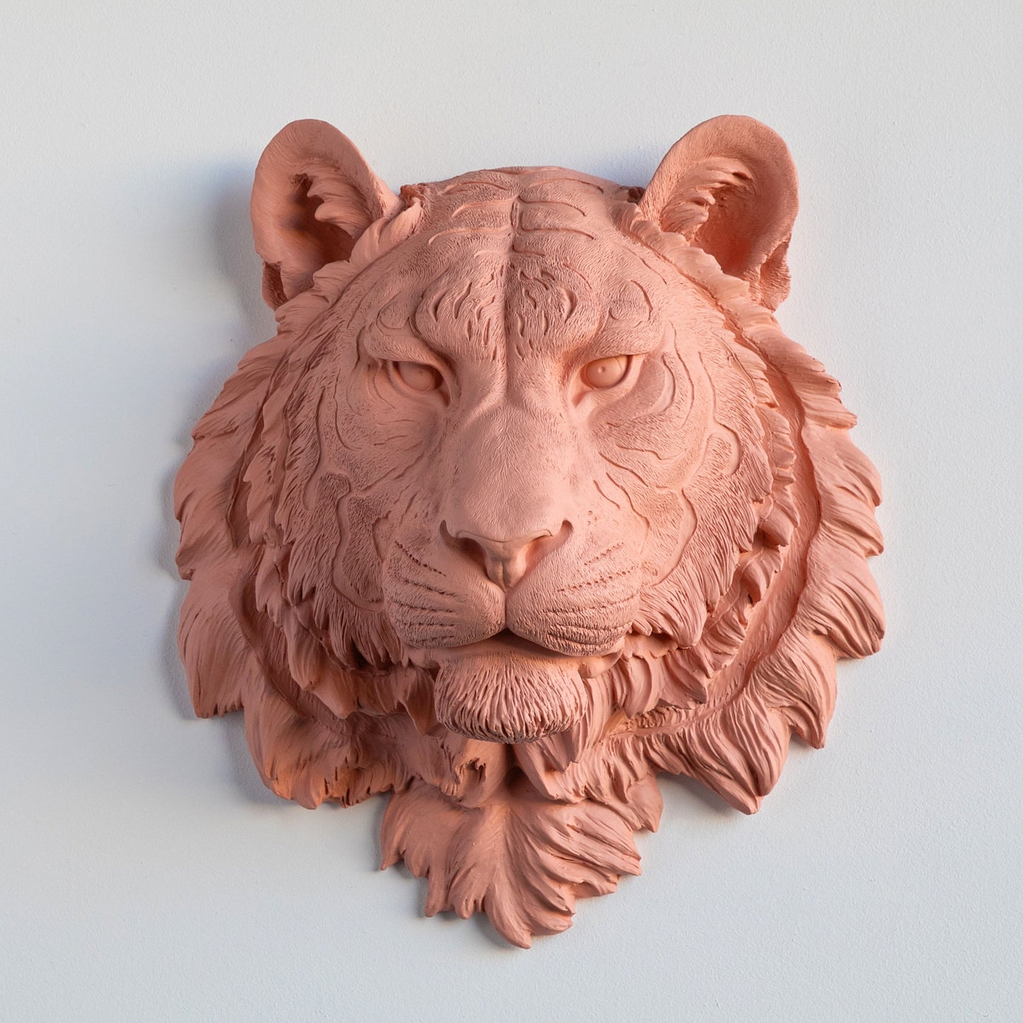Faux Tiger Head Wall Mount // Coral