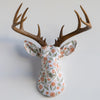 Fabric-Wrapped Deer Head - Floral Patterns