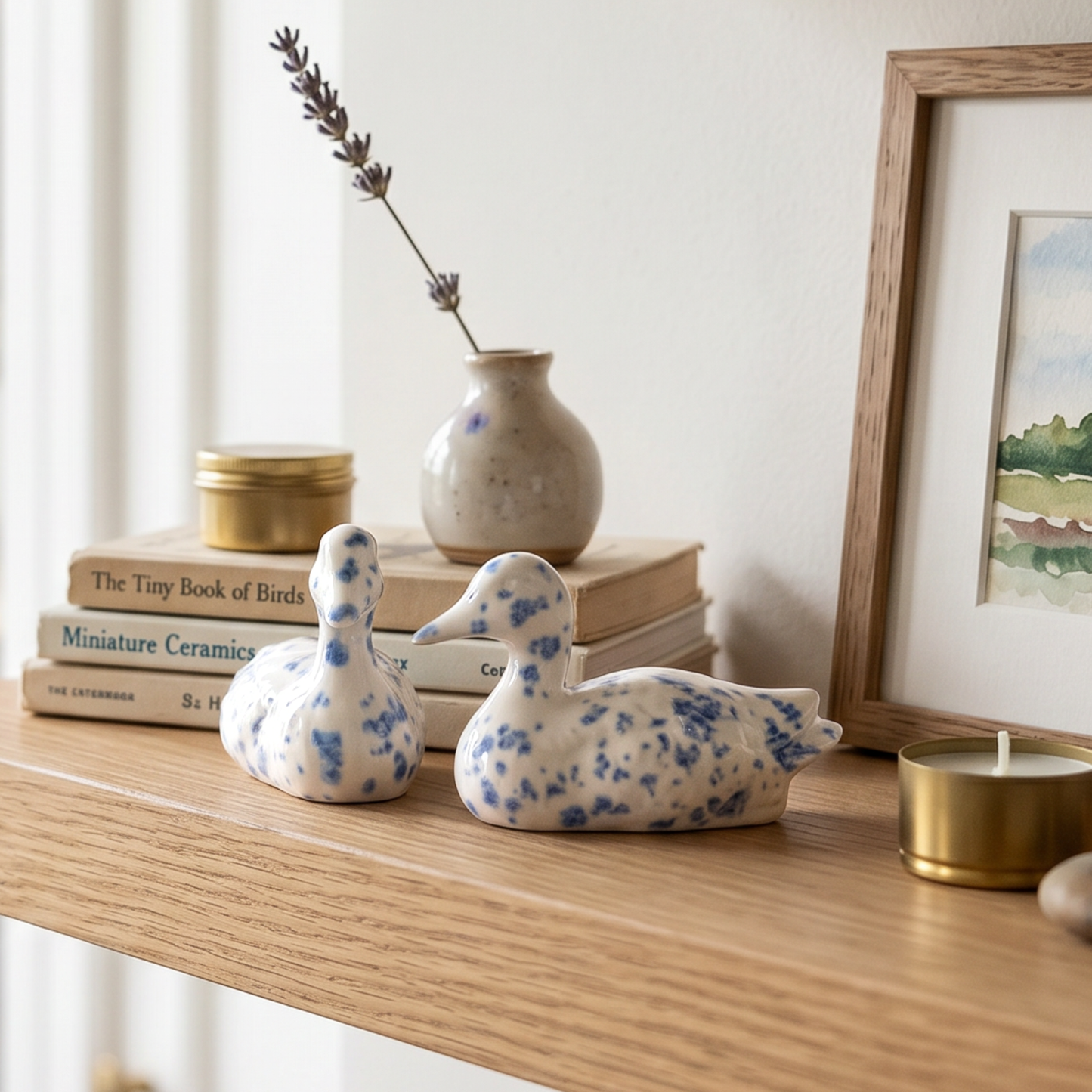 Hand-Glazed Ceramic Duck Set