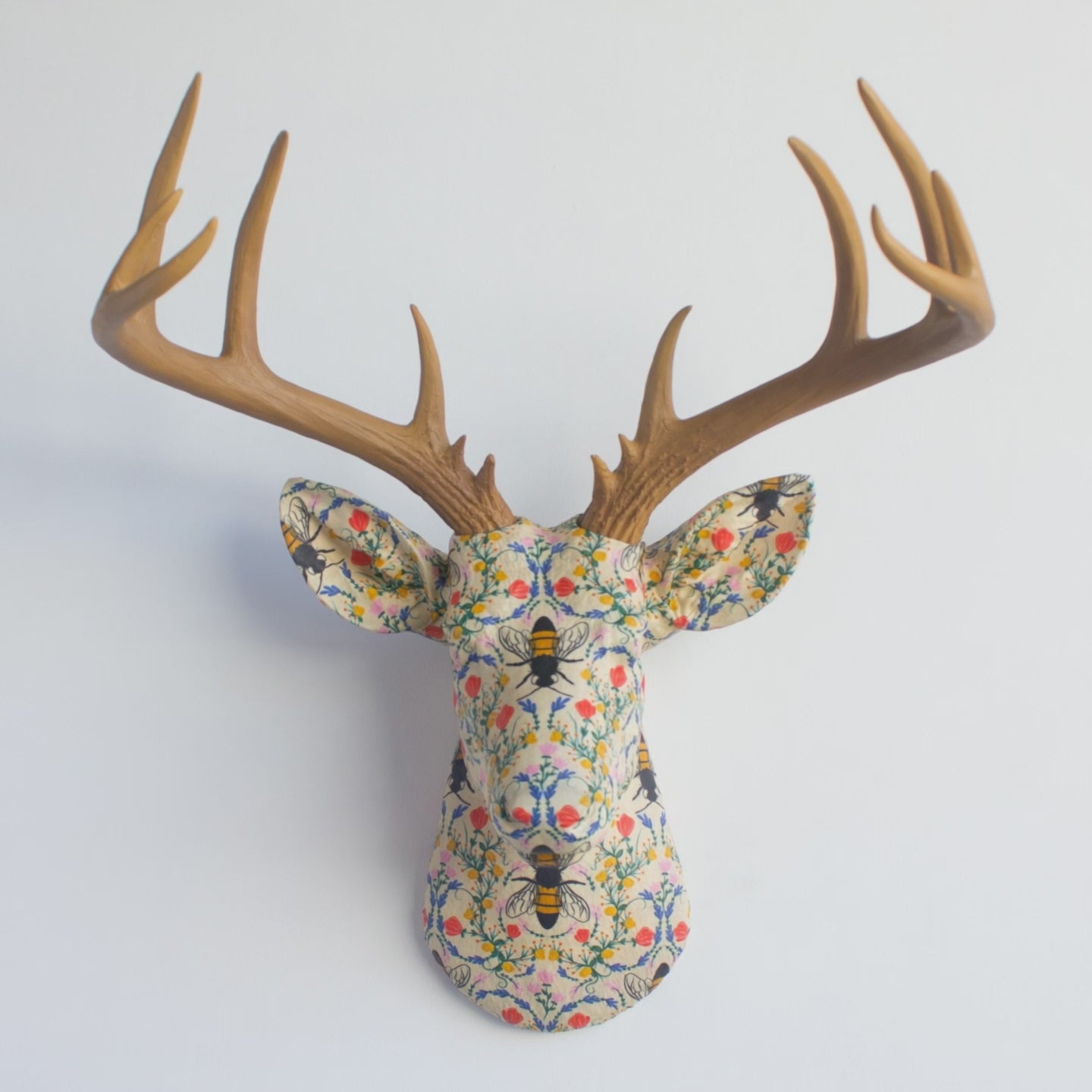 Fabric-Wrapped Deer Head - Woodland and Nature Patterns | Near and
