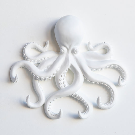 Faux Taxidermy Mini Octopus Wall Hook // White