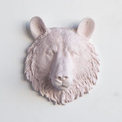 Faux Small Bear Head Wall Mount // Light Pink