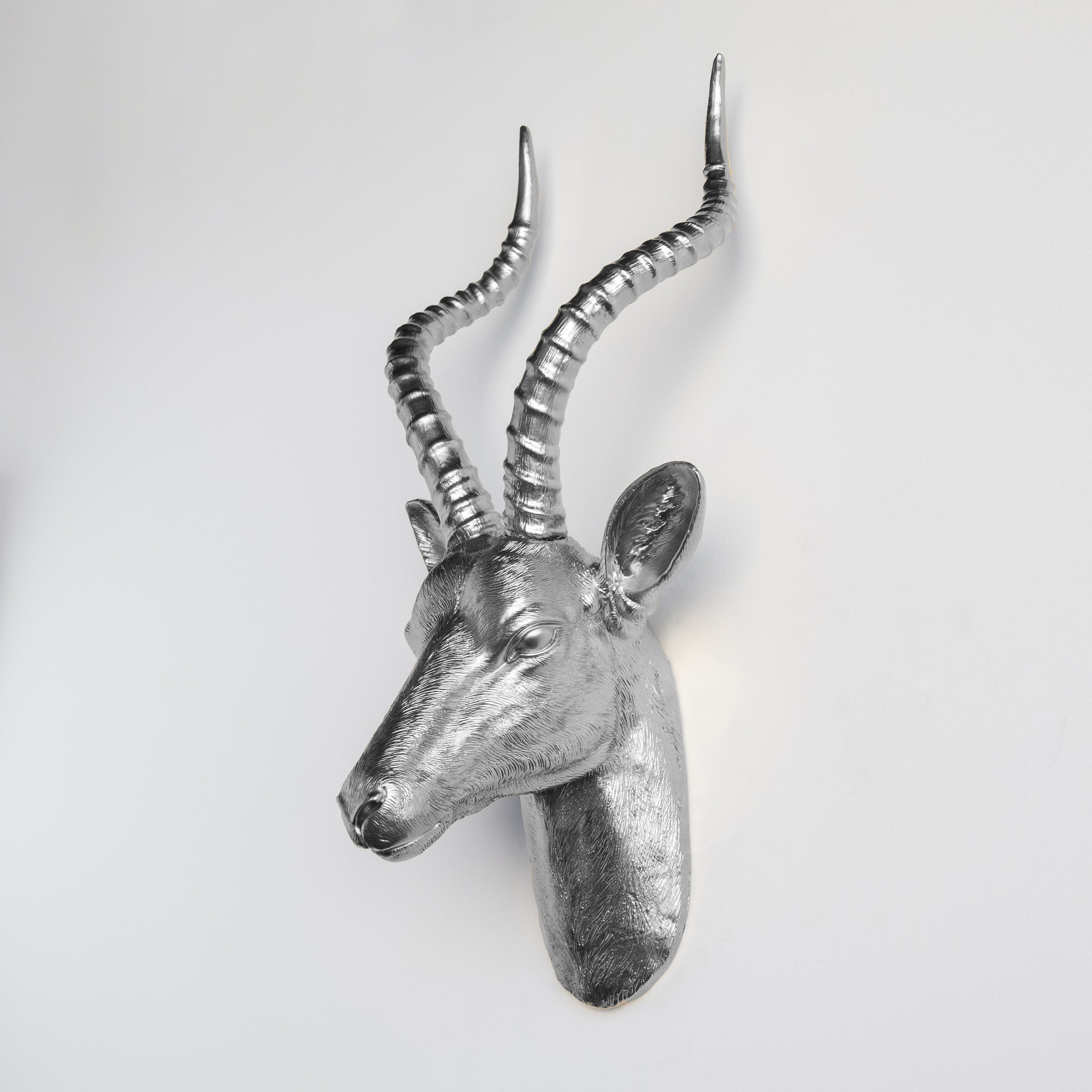 Faux Antelope Head Wall Mount // Silver