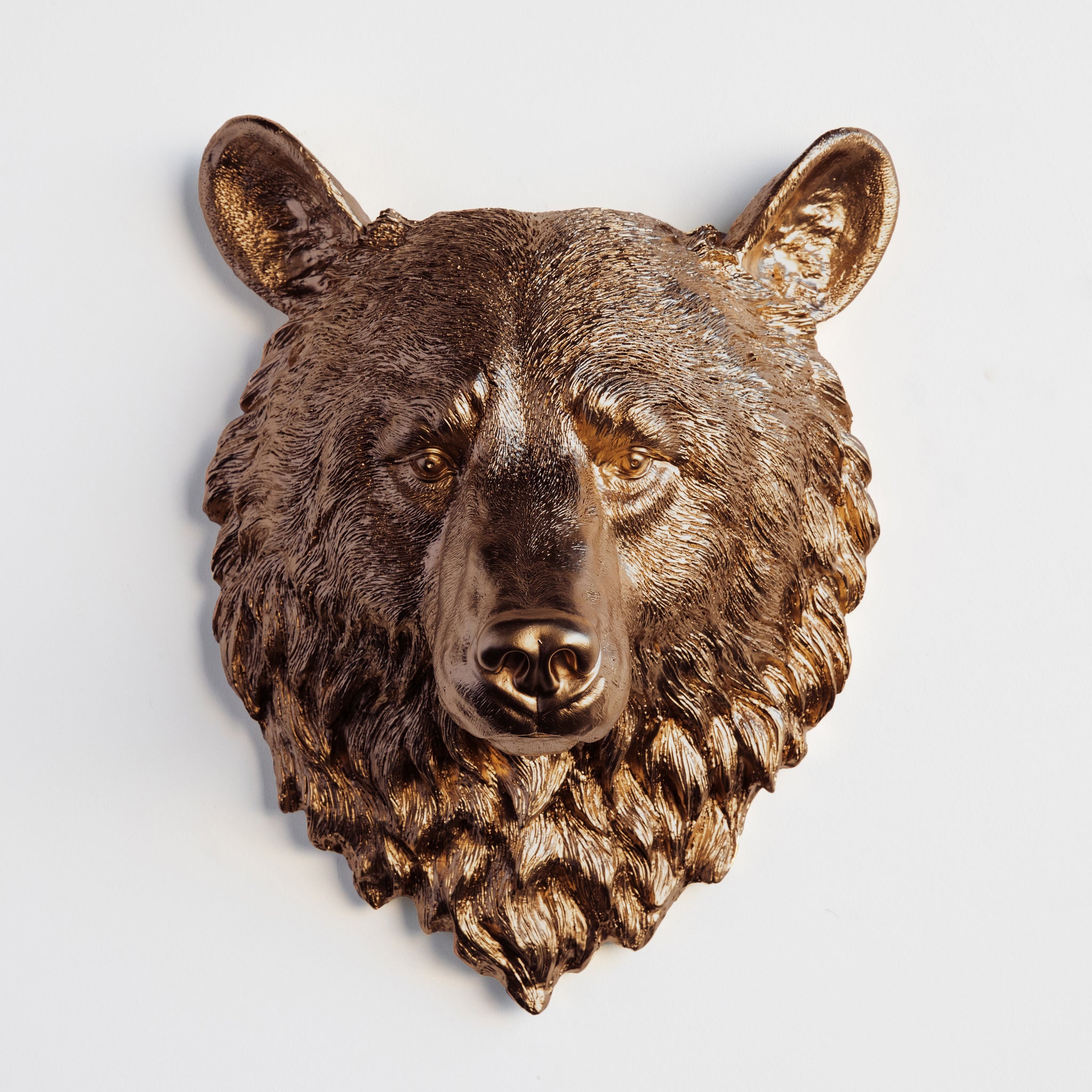 Faux Bear Head Wall Mount // Bronze