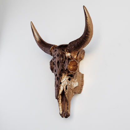 Faux Carved Cow Skull // Bronze