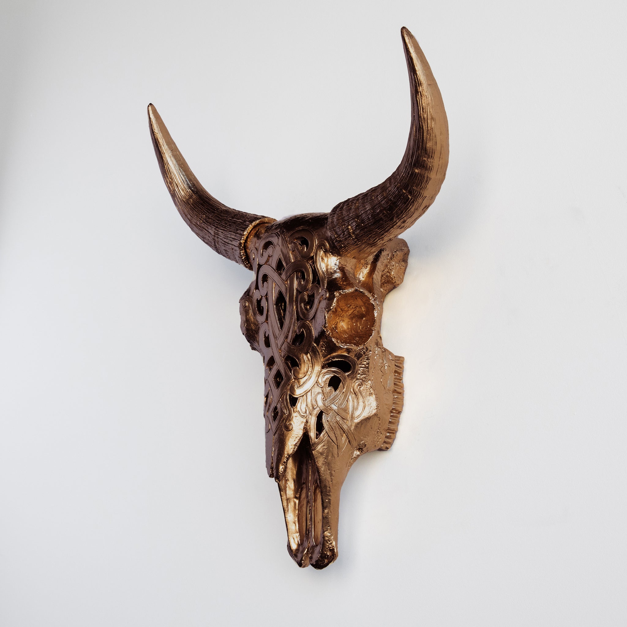Faux Carved Cow Skull // Bronze