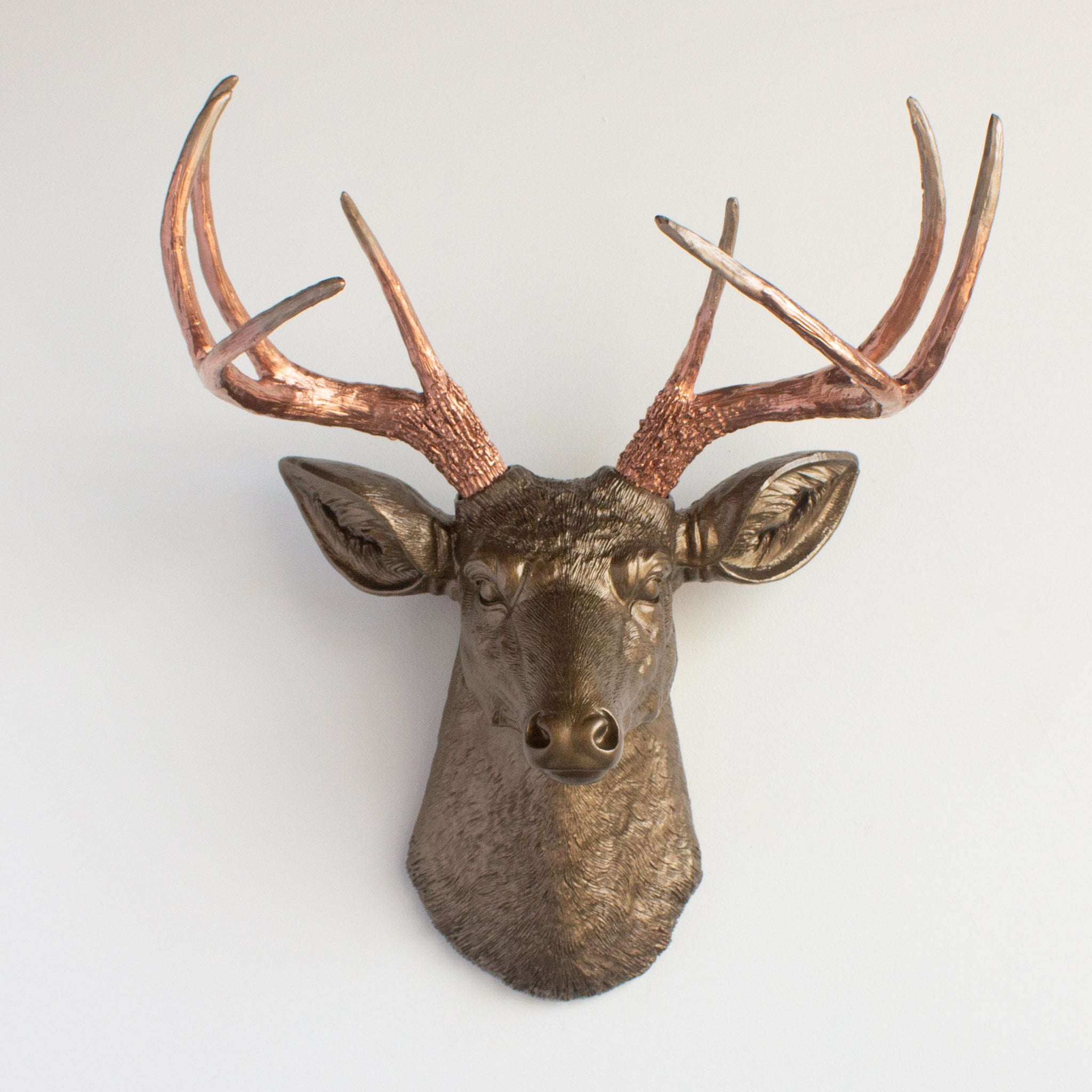 Faux Deer Head Wall Mount // Metallic Bronze, Copper, and Caramel Latte