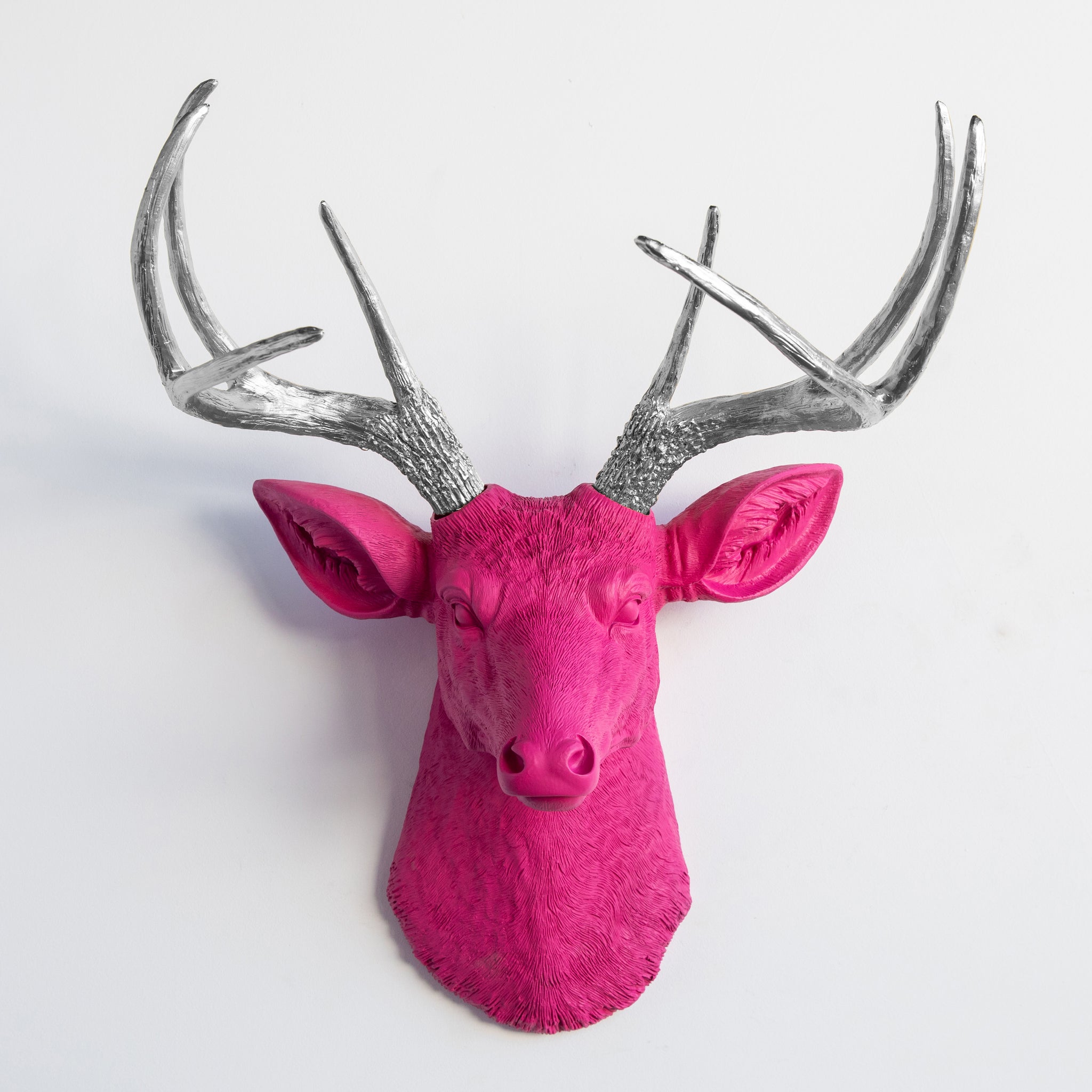 Faux Deer Head Wall Mount // Hot Pink and Chrome