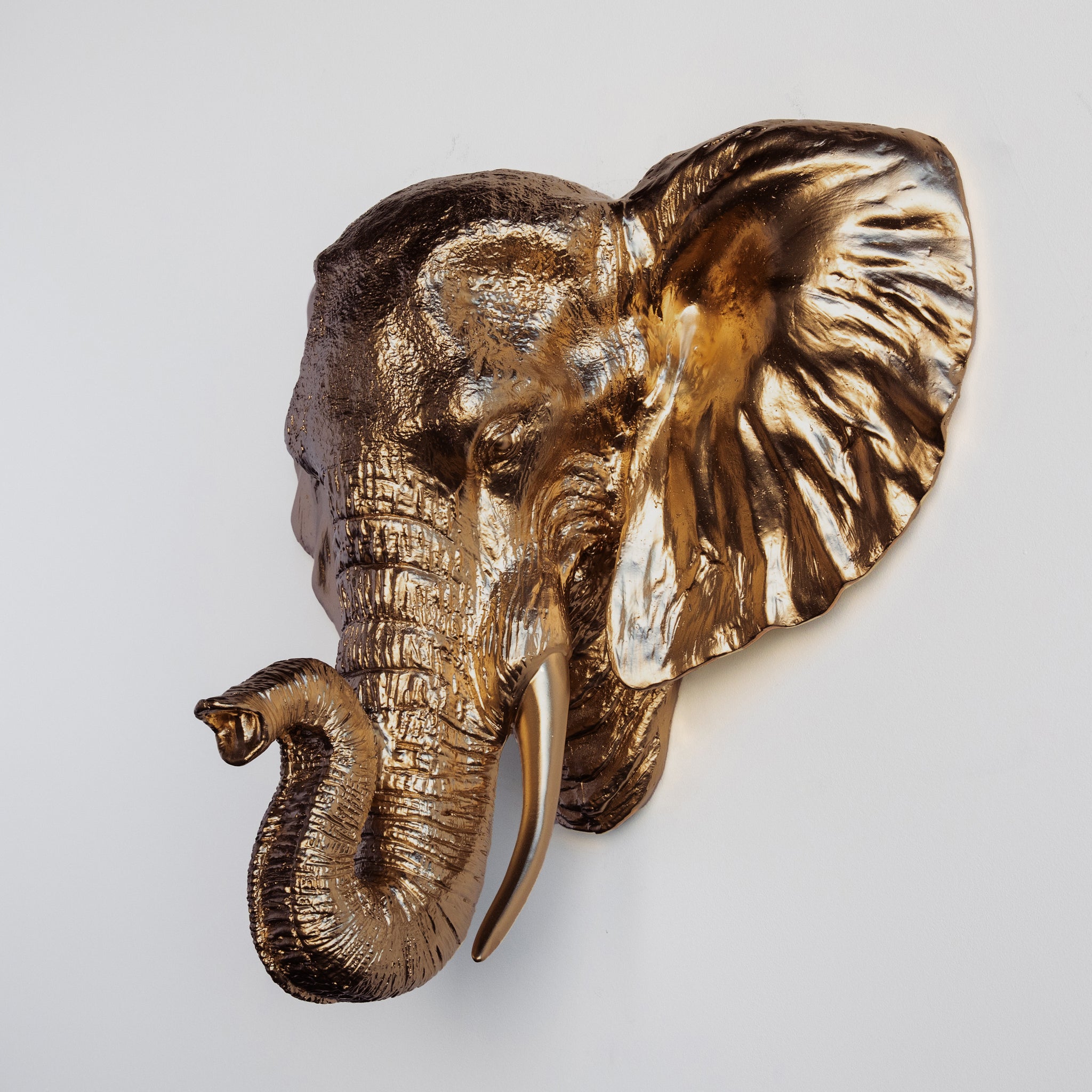 Faux Elephant Head Wall Mount // Bronze