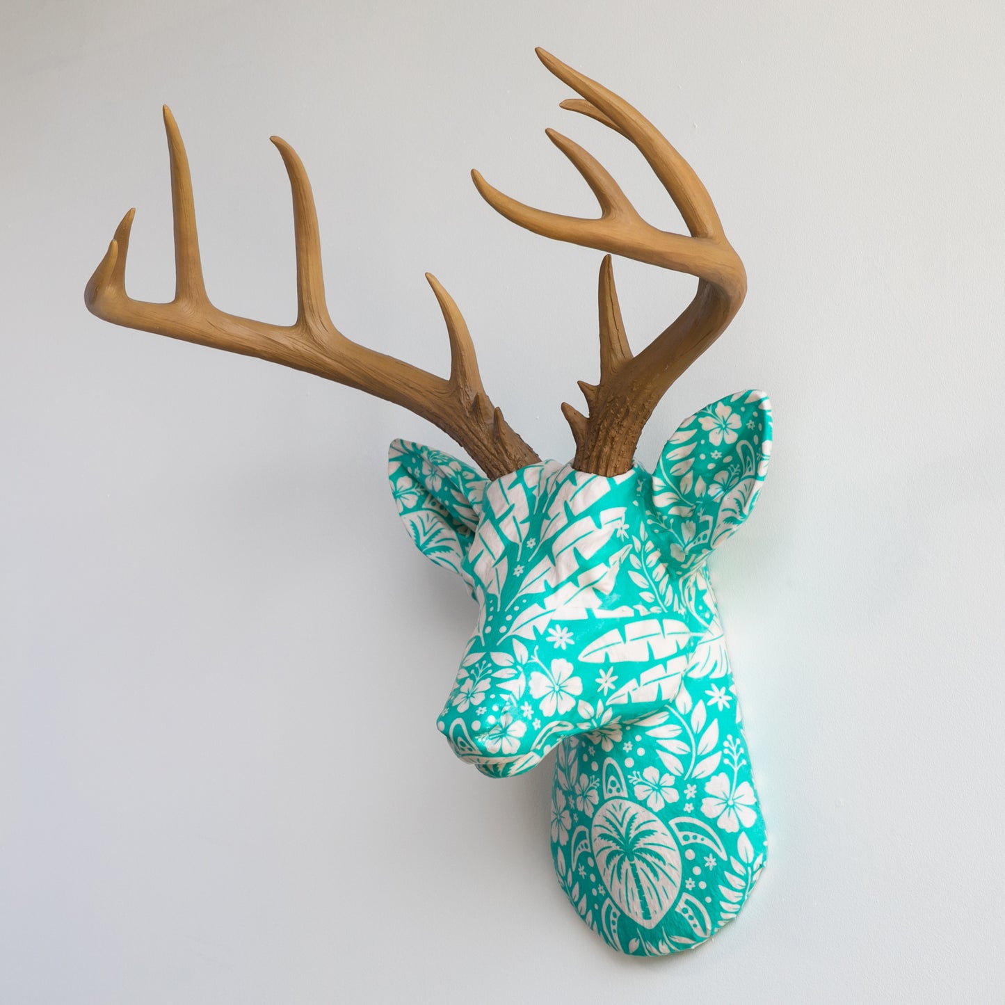 Fabric Deer Head - Hawaiian Damask Fabric Deer Head