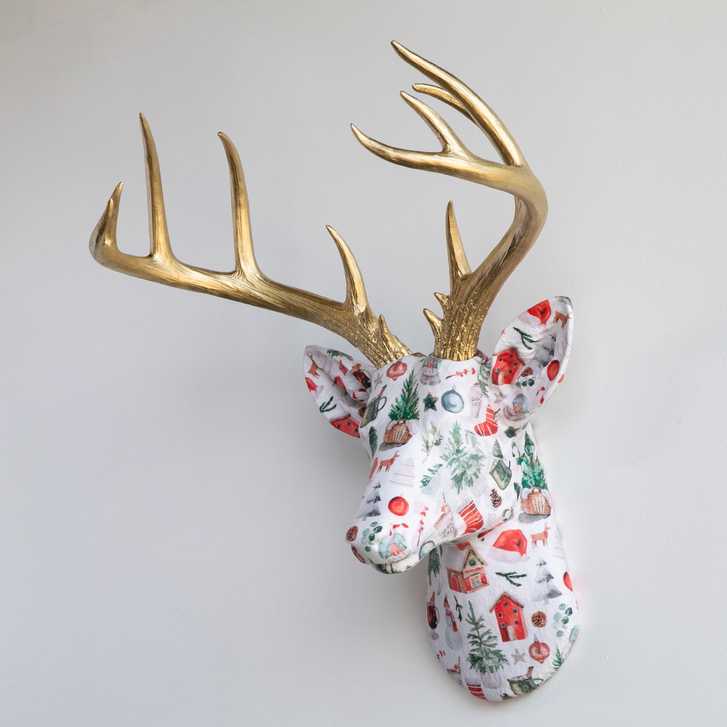 Fabric Deer Head - Cozy Christmas Fabric Deer Head