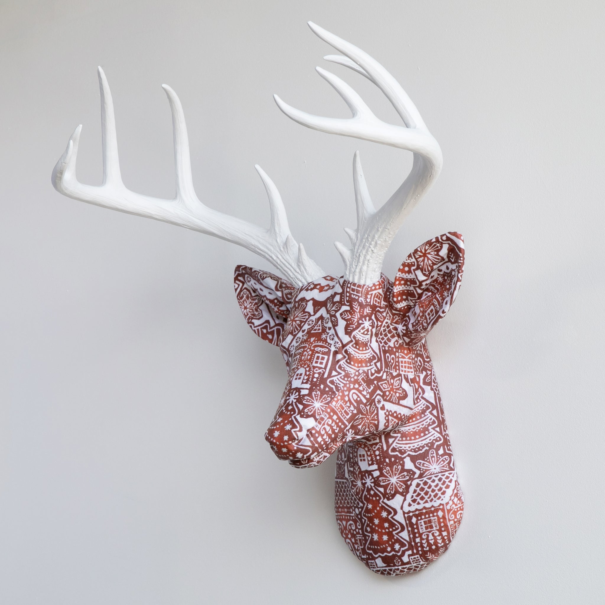 Fabric Deer Head - Gingerbread Fabric Deer Head